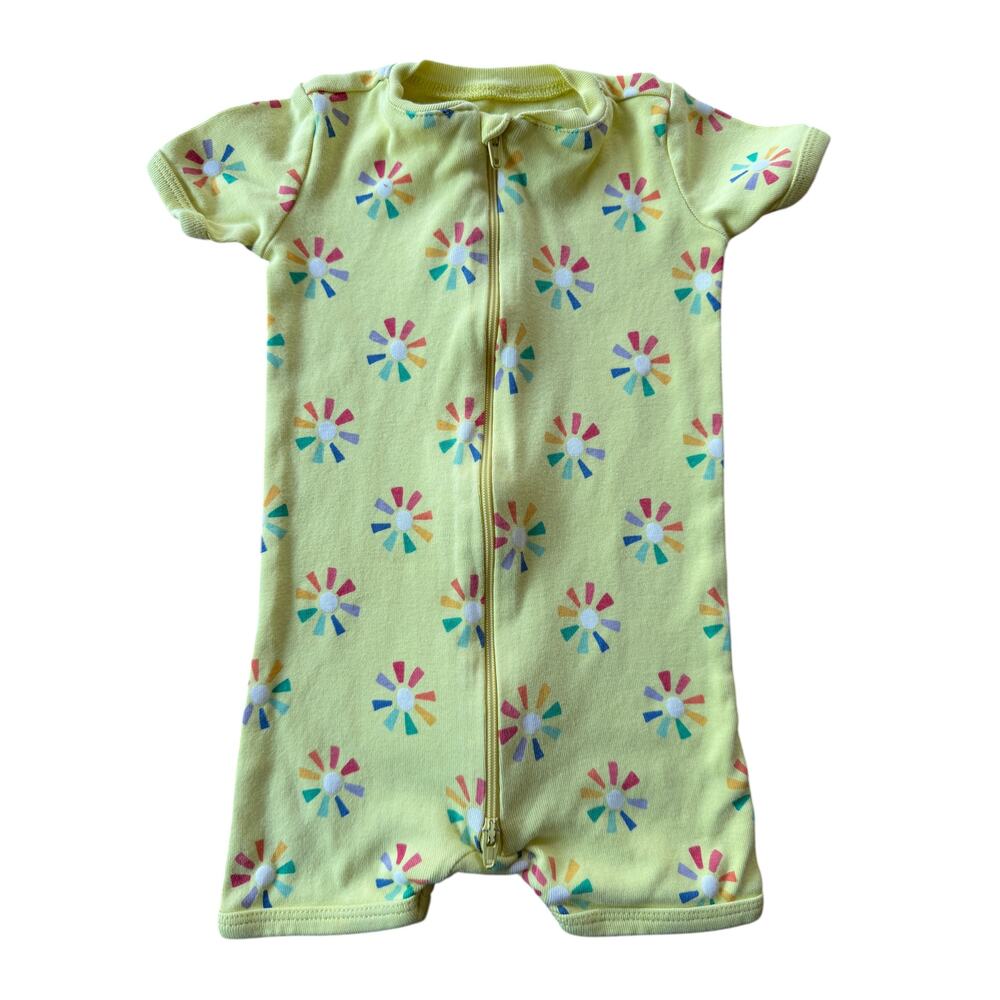 Primary Organic Cotton Rainbow Sun Zip Shortie Baby 9-12M